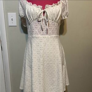 Rue21 Cream Eyelet Mini Dress
